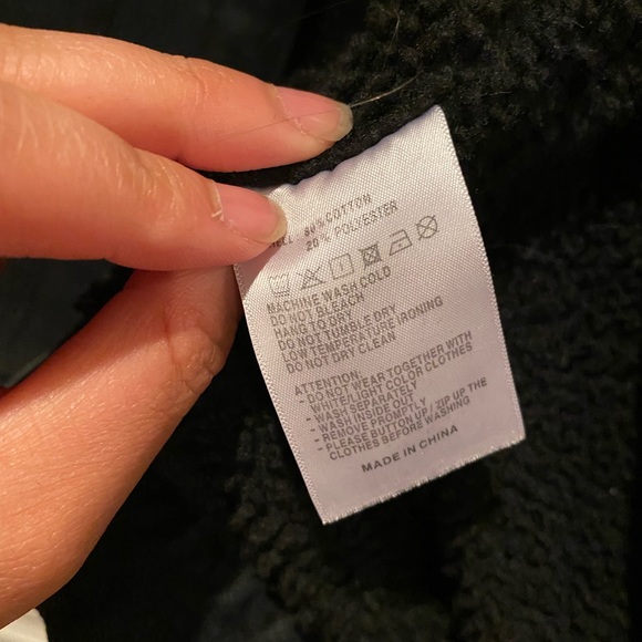 EUC brandy Melville black denim jacket with Sherpa - Picture 3 of 5